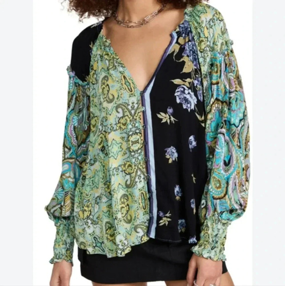 Free People Multicolor Paisley Blouse - Picture 4 of 15